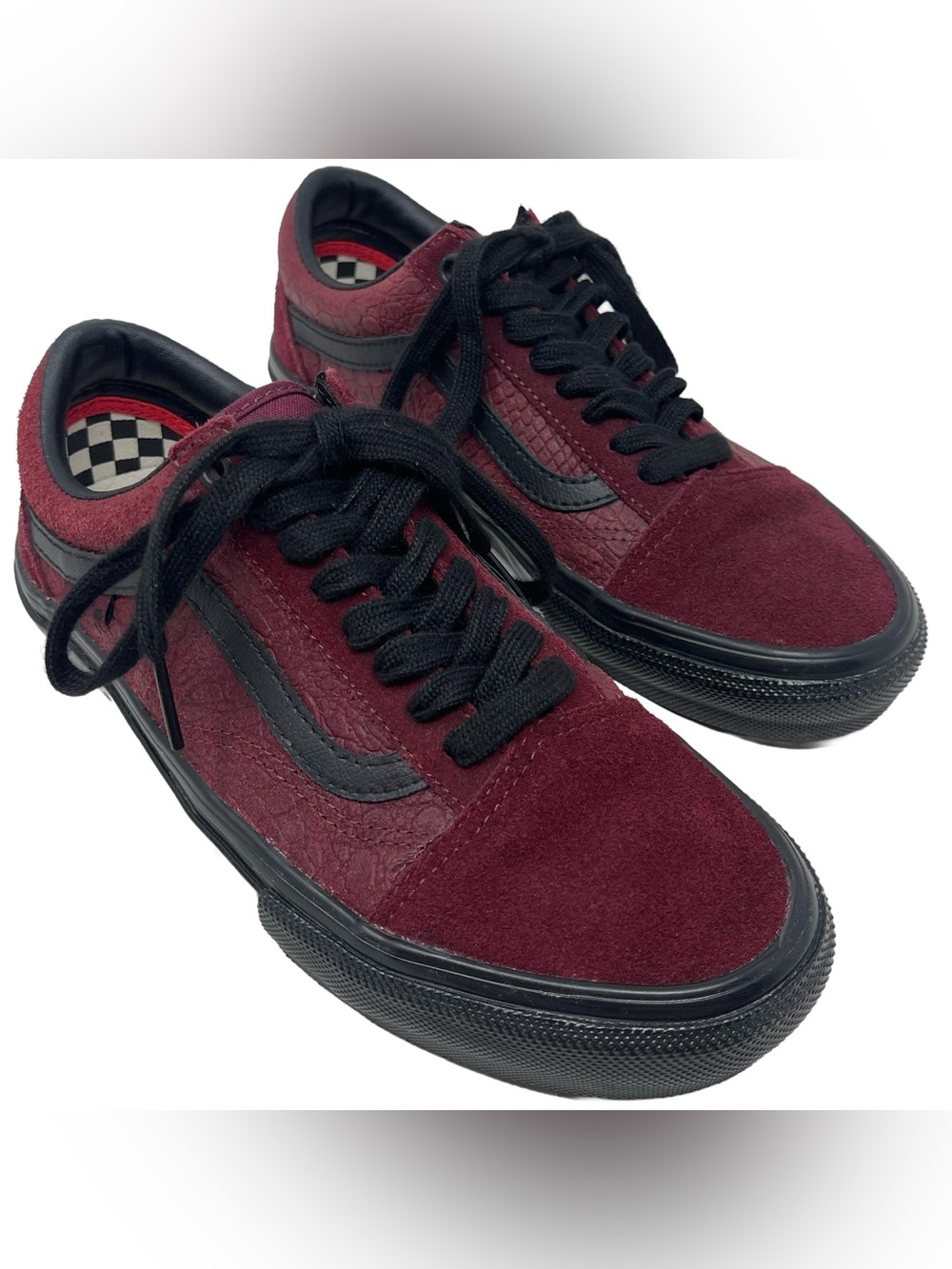Vans Breana Geering x Skate Old Skool Men’s Size 6.5 Snakeskin Print Burgundy